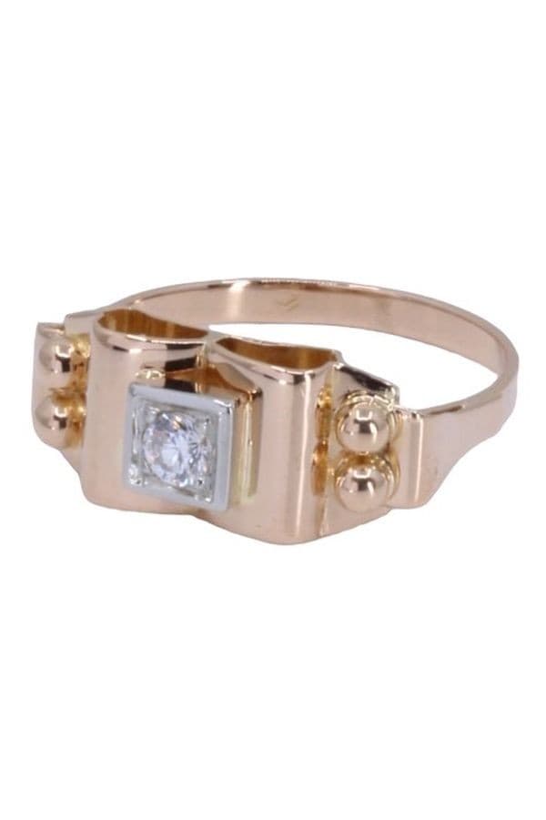 BAGUE DIAMANT ANNÉES 50' — vue 3