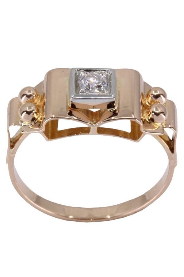 BAGUE DIAMANT ANNÉES 50' — vue 1