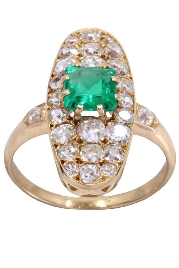 MARQUISE ÉMERAUDE ET DIAMANTS — vue 1