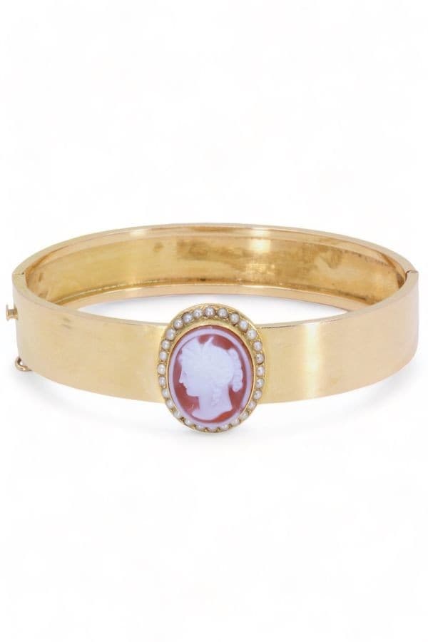 BRACELET CAMÉE ET PERLES NAPOLÉON III — vue 1