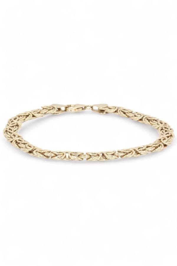 BRACELET MAILLE PLATE FANTAISIE — vue 1