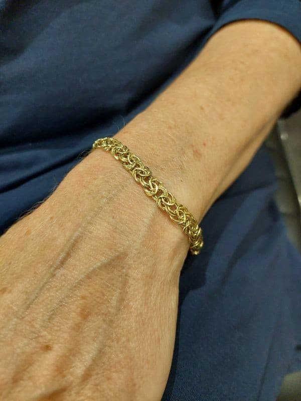 BRACELET MAILLE PLATE FANTAISIE — vue 2