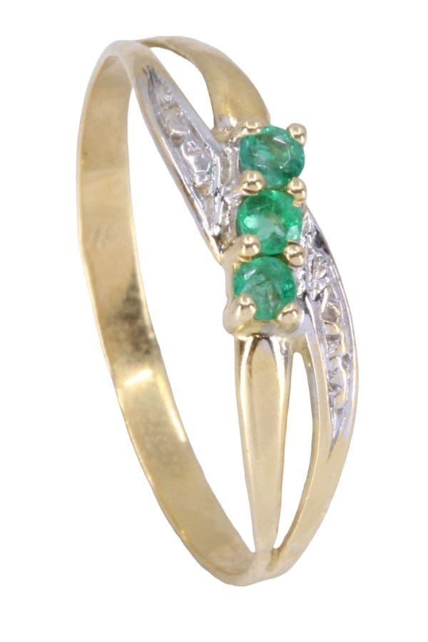 BAGUE MODERNE ÉMERAUDES — vue 5