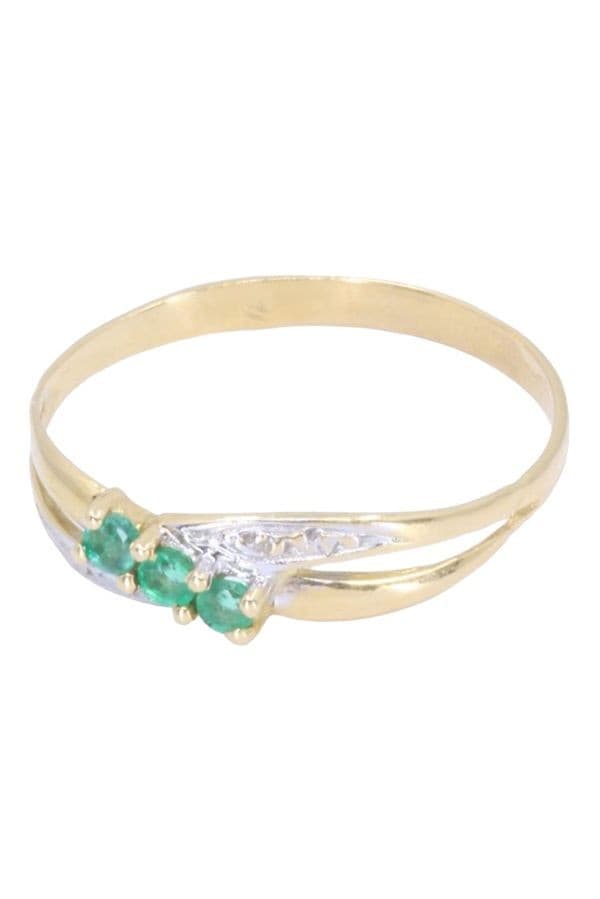 BAGUE MODERNE ÉMERAUDES — vue 3