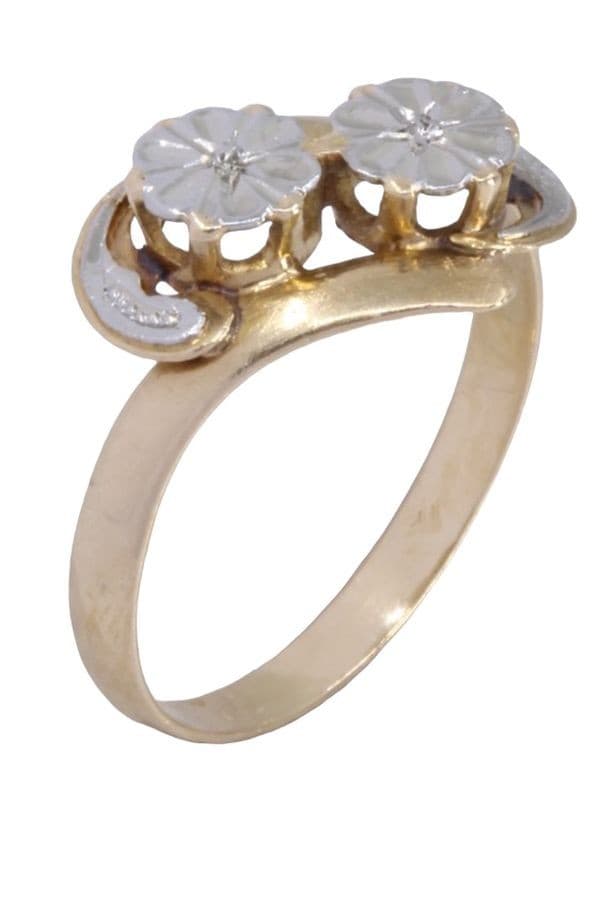 BAGUE 2 ORS ART-NOUVEAU — vue 4