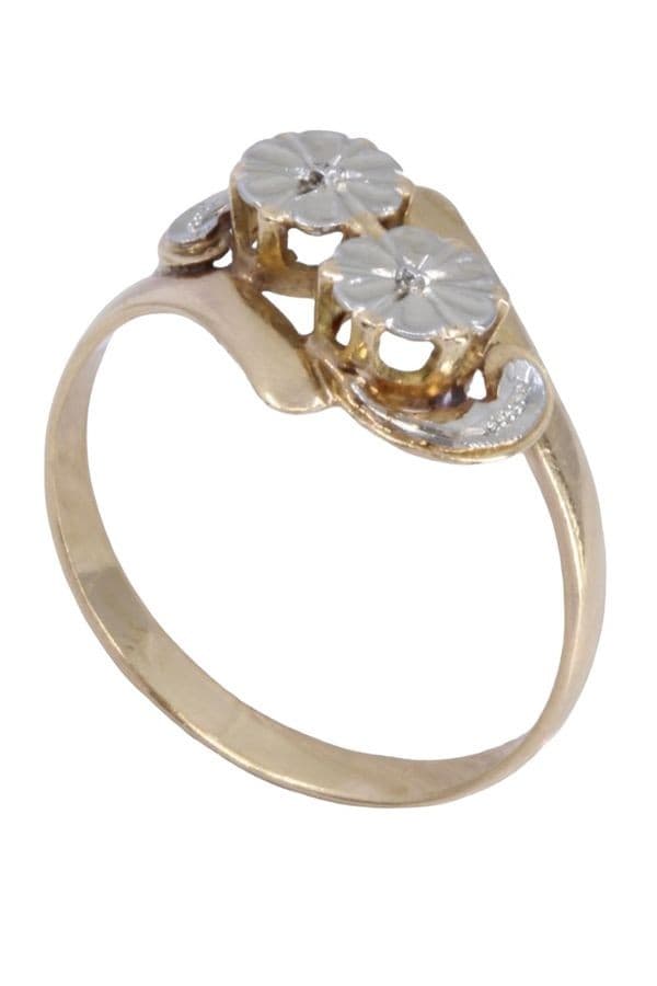 BAGUE 2 ORS ART-NOUVEAU — vue 5