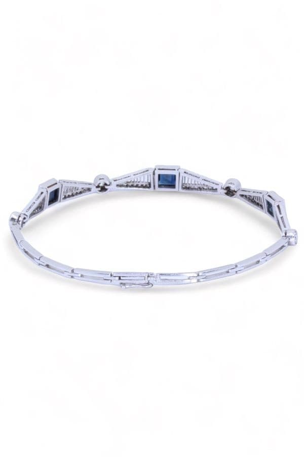 BRACELET ART-DÉCO SAPHIRS ET DIAMANTS — vue 4