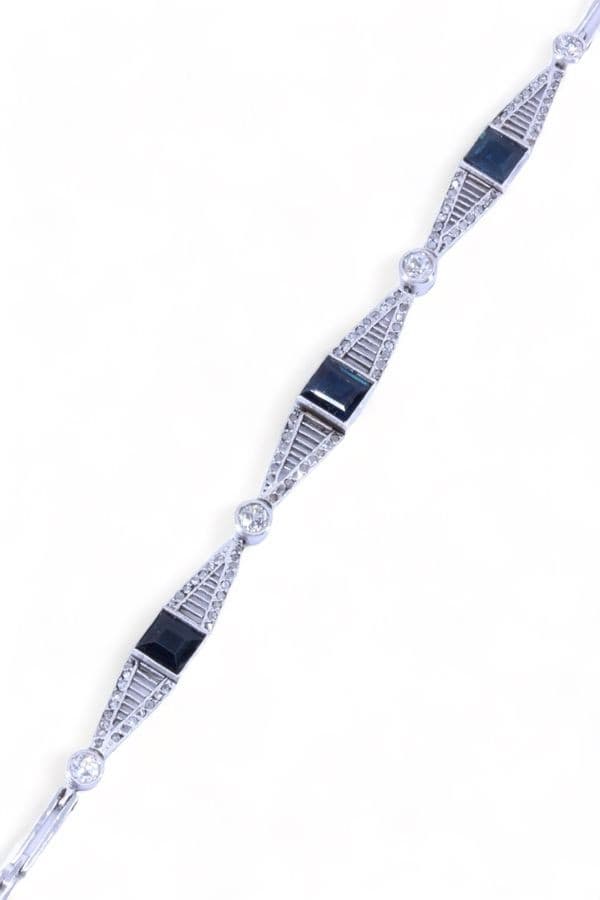 BRACELET ART-DÉCO SAPHIRS ET DIAMANTS — vue 5