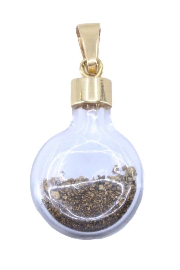 PENDENTIF FIOLE PÉPITES D'OR — vue 3