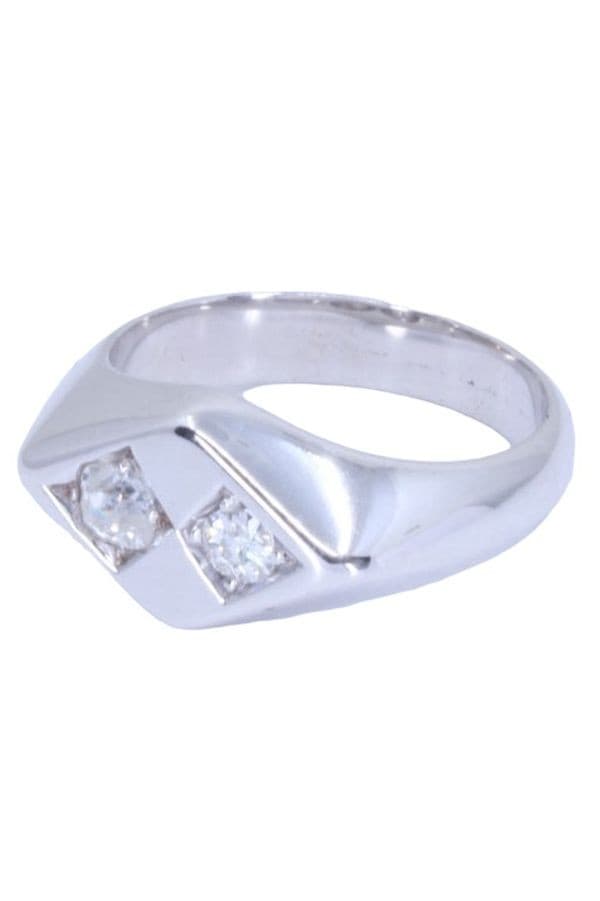 CHEVALIÈRE ANCIENNE DIAMANTS — vue 5