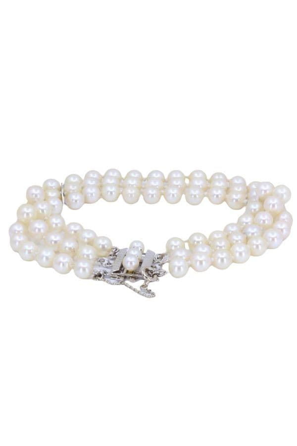 BRACELET 3 RANGS PERLES DE CULTURE — vue 1