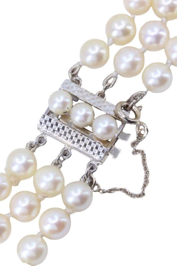 BRACELET 3 RANGS PERLES DE CULTURE — vue 4