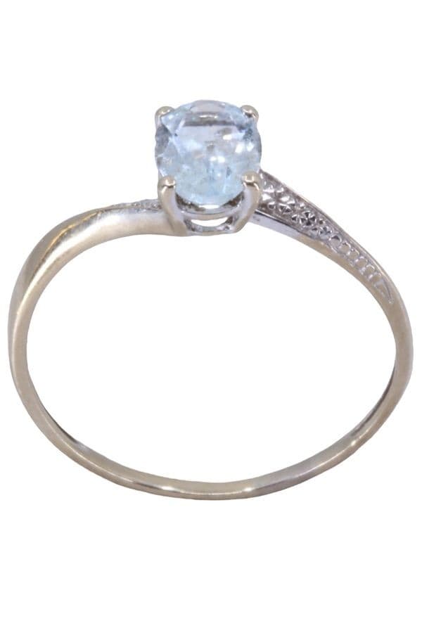 BAGUE MODERNE AIGUE-MARINE — vue 1