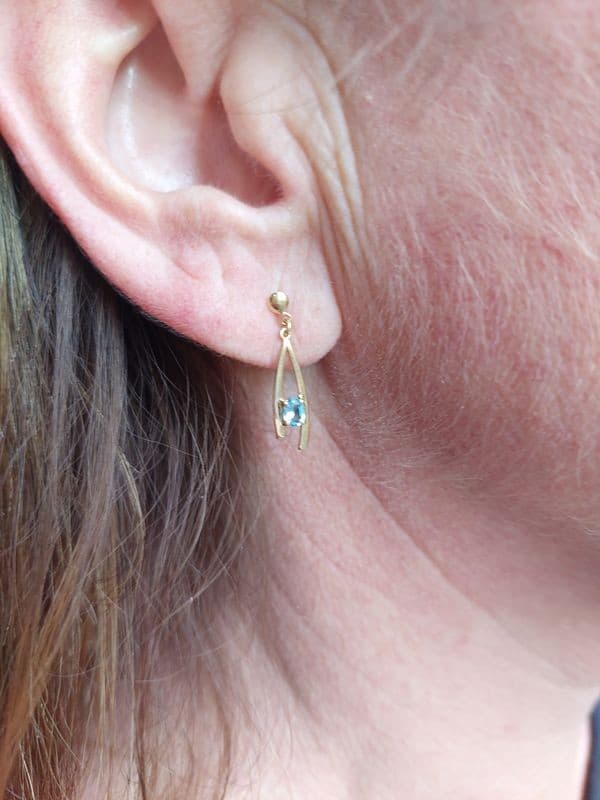 BOUCLES D'OREILLES PENDANTES TOPAZES — vue 2