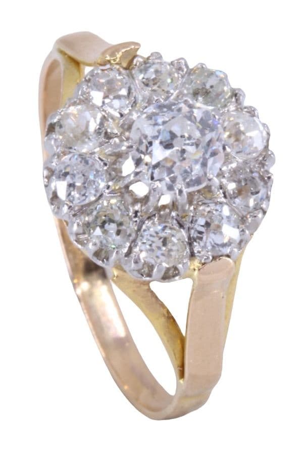 BAGUE MARGUERITE ANCIENNE DIAMANTS — vue 5