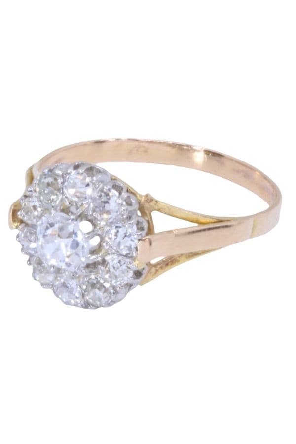 BAGUE MARGUERITE ANCIENNE DIAMANTS — vue 6