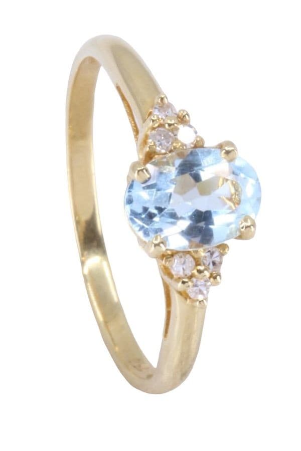 BAGUE AIGUE-MARINE ET DIAMANTS — vue 5