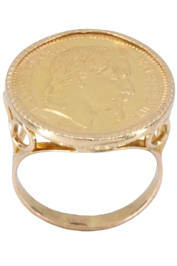 BAGUE PIÈCE 20 FRANCS NAPOLÉON III — vue 1