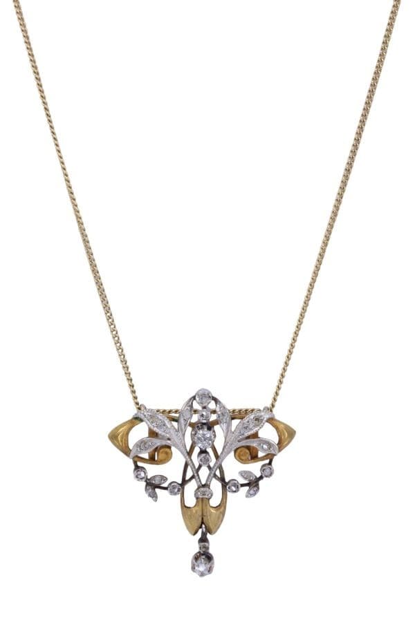 COLLIER ART-NOUVEAU DIAMANTS — vue 1