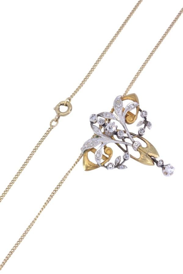COLLIER ART-NOUVEAU DIAMANTS — vue 4