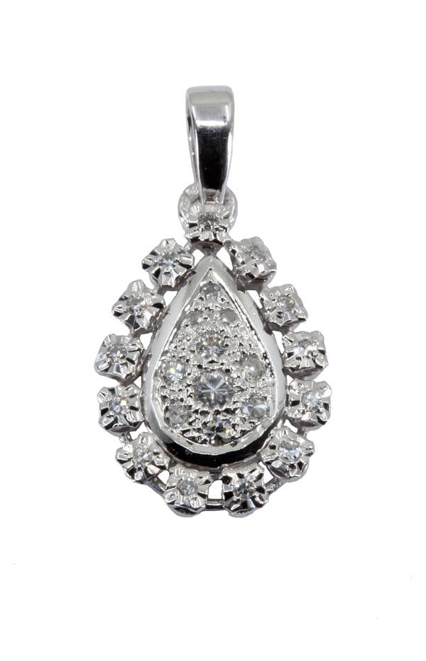 PENDENTIF GOUTTE DIAMANTS — vue 1