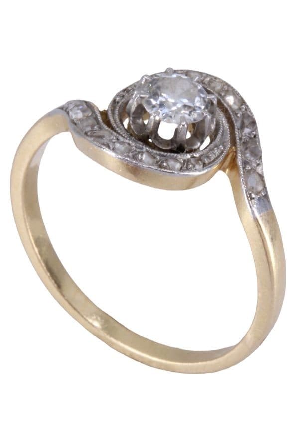 BAGUE TOURBILLON DIAMANTS ART-NOUVEAU — vue 5