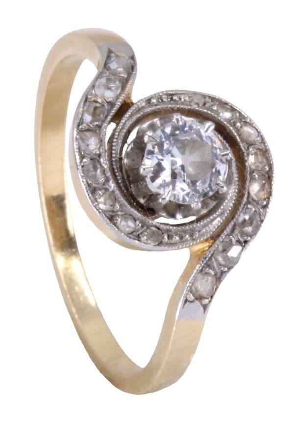 BAGUE TOURBILLON DIAMANTS ART-NOUVEAU — vue 4