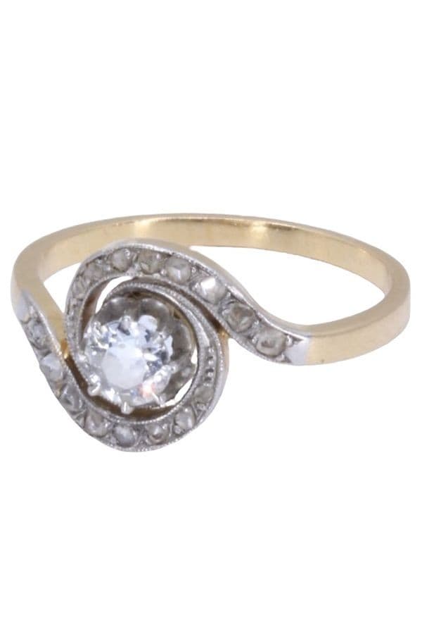 BAGUE TOURBILLON DIAMANTS ART-NOUVEAU — vue 6