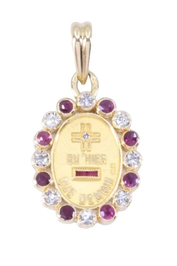 MÉDAILLE D'AMOUR AUGIS  RUBIS ET DIAMANTS — vue 1