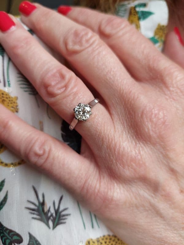 SOLITAIRE ANCIEN DIAMANT 1.20 CARAT — vue 2
