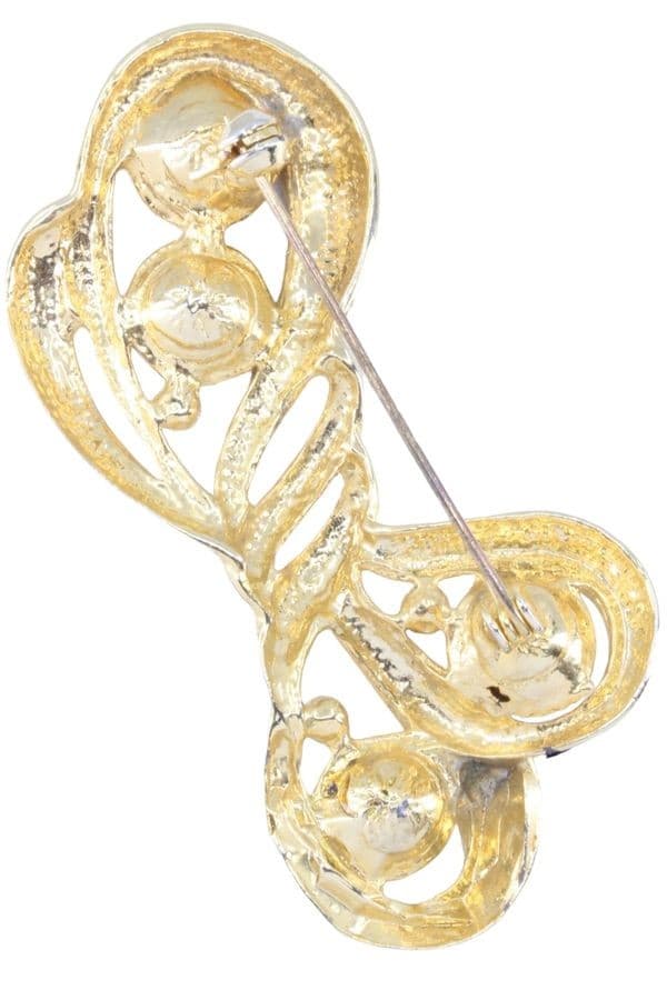 BROCHE FANTAISIE NŒUD STRASS — vue 3