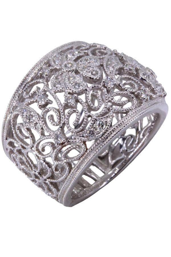 BAGUE MODERNE DIAMANTS — vue 3