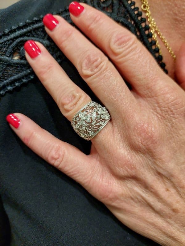 BAGUE MODERNE DIAMANTS — vue 2