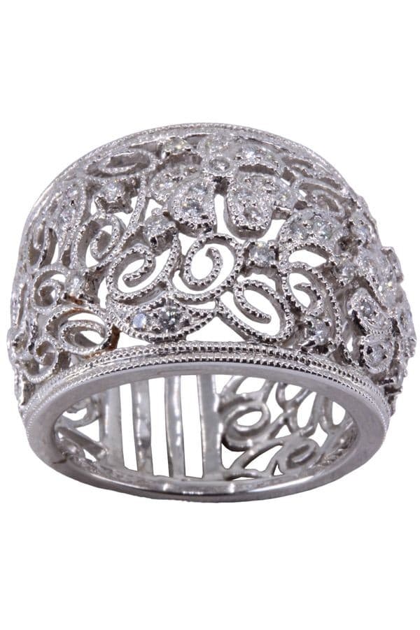 BAGUE MODERNE DIAMANTS — vue 1