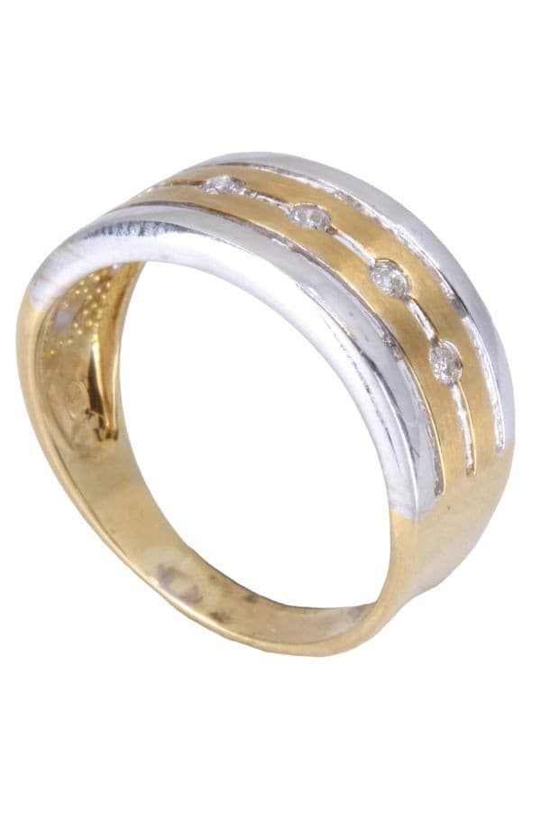 BAGUE 2 ORS DIAMANTS — vue 5