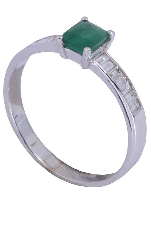 BAGUE ÉMERAUDE ET DIAMANTS — vue 5