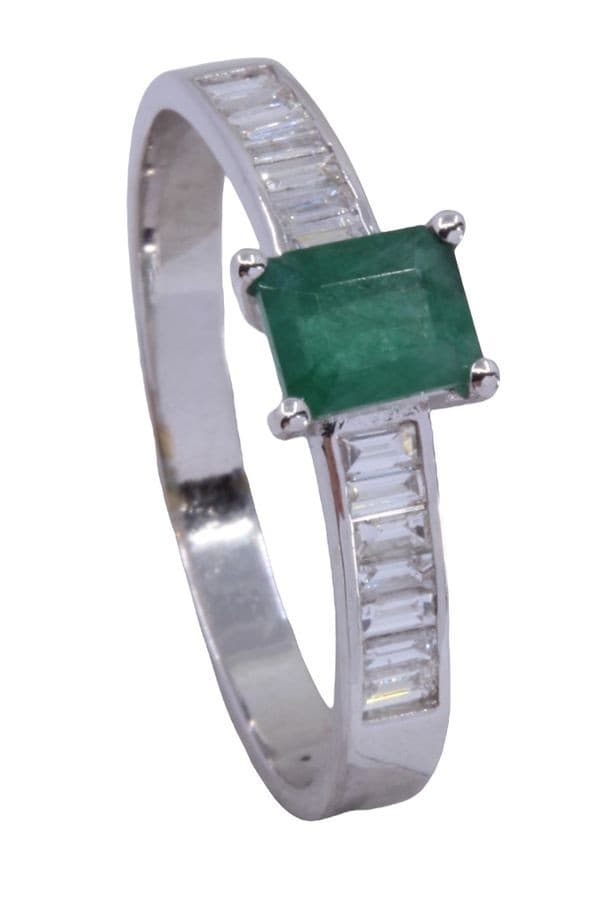 BAGUE ÉMERAUDE ET DIAMANTS — vue 4