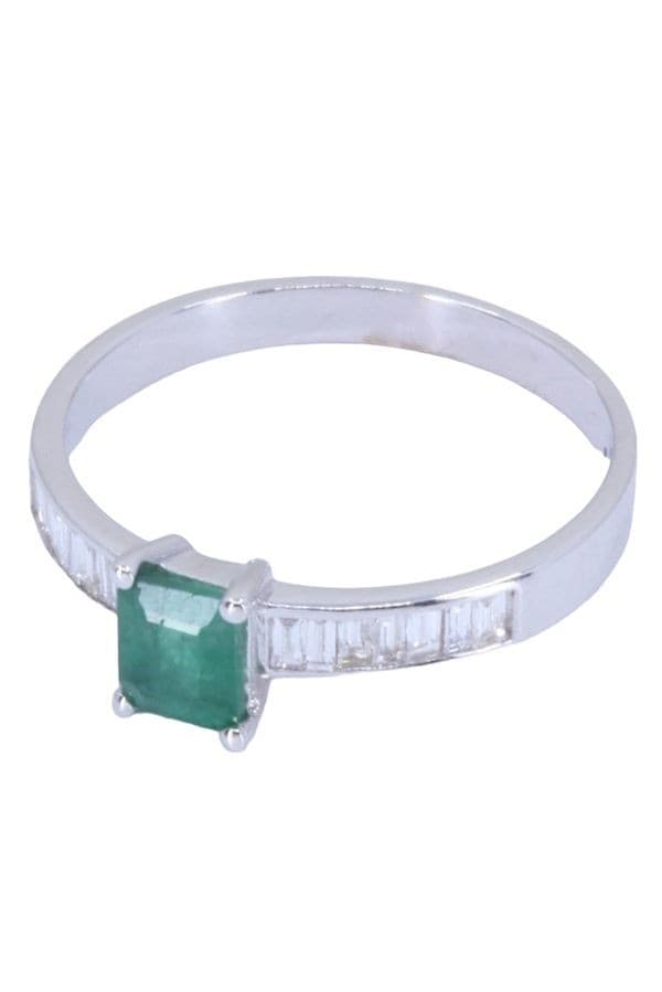 BAGUE ÉMERAUDE ET DIAMANTS — vue 6