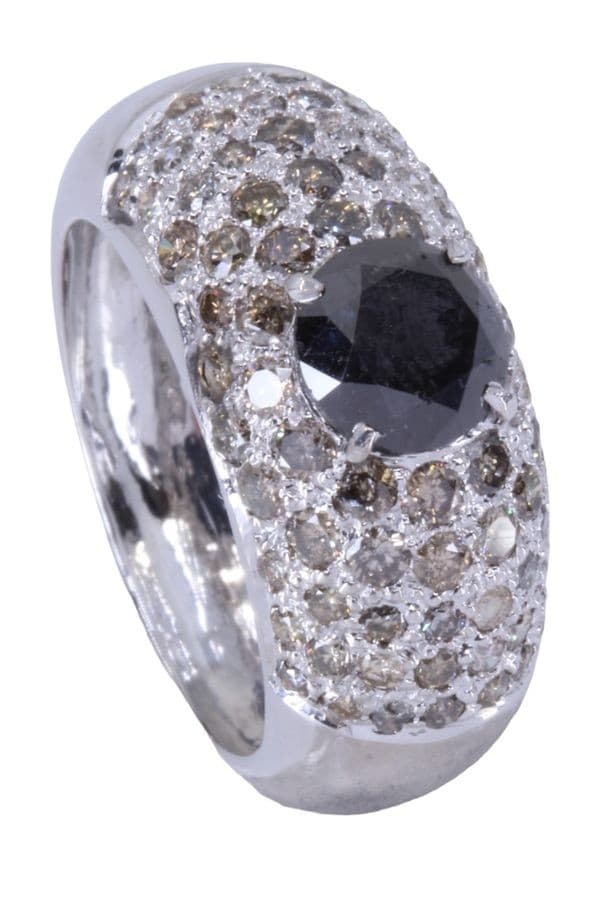 BAGUE MODERNE DIAMANT NOIR — vue 4