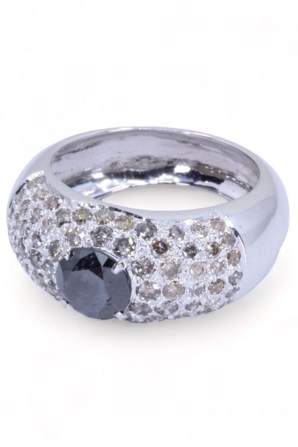 BAGUE MODERNE DIAMANT NOIR — vue 6