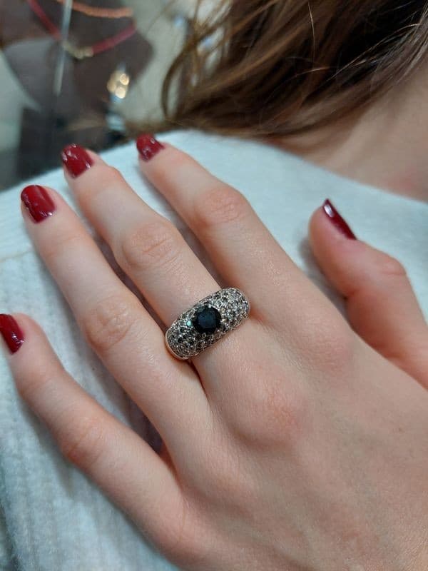 BAGUE MODERNE DIAMANT NOIR — vue 2
