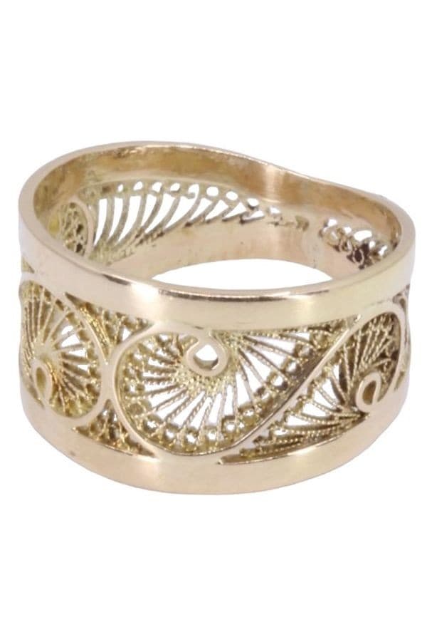 BAGUE MODERNE FILIGRANE — vue 3