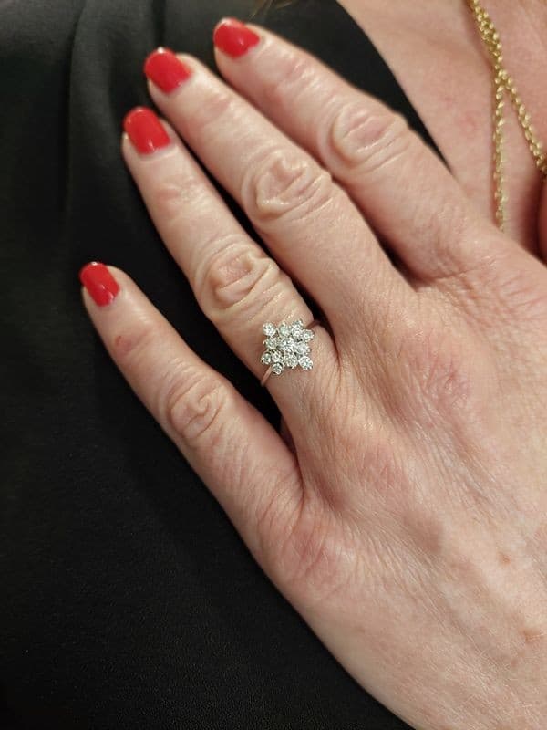BAGUE FLEUR DIAMANTS ANNÉES 50' — vue 2