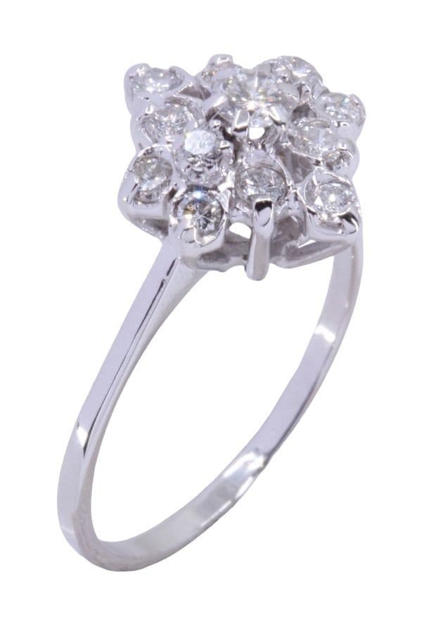 BAGUE FLEUR DIAMANTS ANNÉES 50' — vue 3