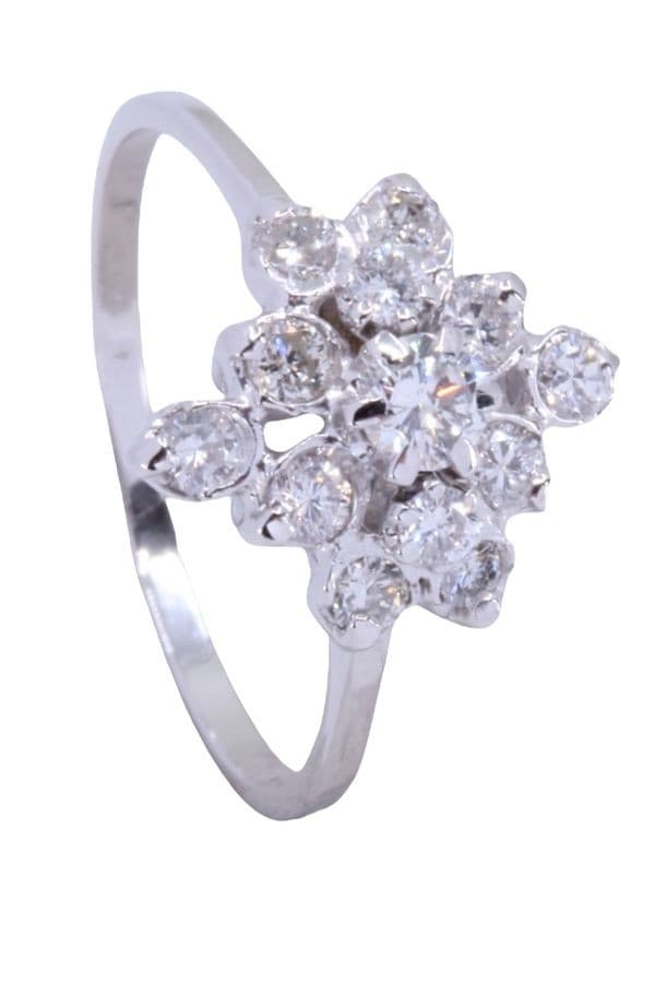 BAGUE FLEUR DIAMANTS ANNÉES 50' — vue 4