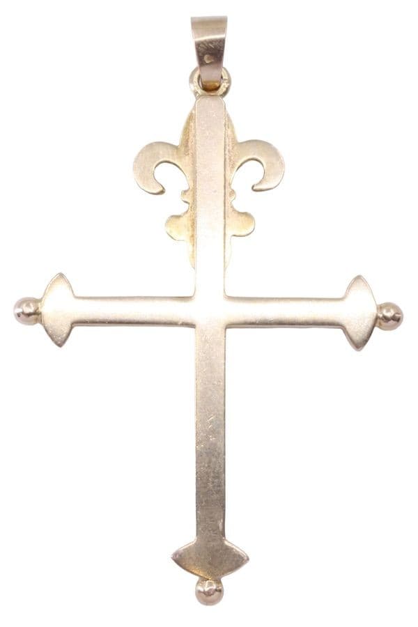 CROIX ANCIENNE FLEUR DE LYS — vue 3