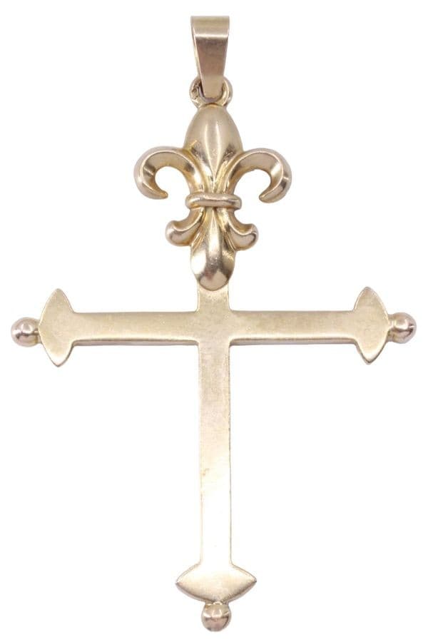 CROIX ANCIENNE FLEUR DE LYS — vue 1