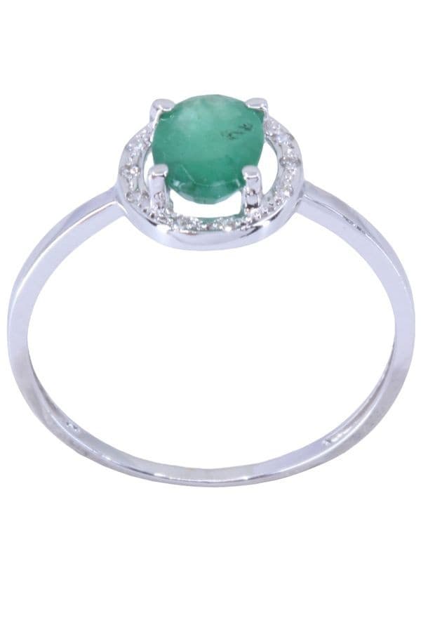 BAGUE ÉMERAUDE ET DIAMANTS — vue 1