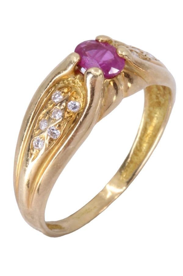 BAGUE RUBIS ET DIAMANTS — vue 3