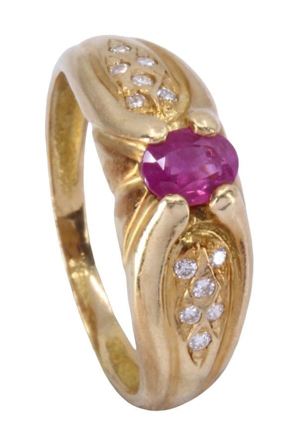 BAGUE RUBIS ET DIAMANTS — vue 4